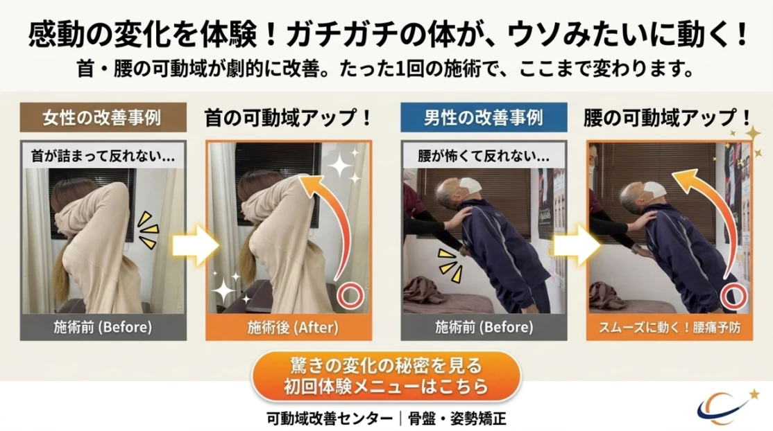 香川県高松市で慢性的な腰痛・肩こりを根本改善するなつめ鍼灸整骨院の可動域改善について